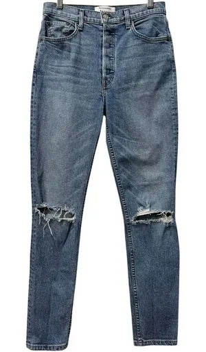 Reformation Serena High Rise Blue Jeans Button fly Melbourne‎ Distressed Sz 27 thumbnail 1