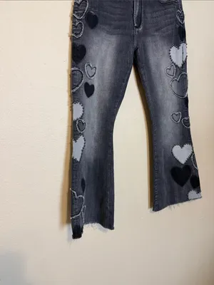 OLI & HALI Grommet HEART DENIM‎ JEANS Size Large thumbnail 6