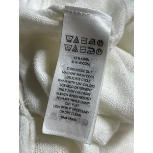 Rachel Zoe Womens White Linen Long Sleeve Longline Duster Cardigan Sweater Top M thumbnail 7