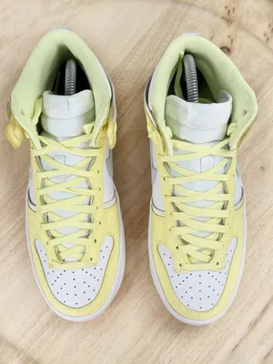 Nike Dunk High Up Sneakers White Citron Lemon‎ Yellow Womens 8 DH3718-105 thumbnail 4