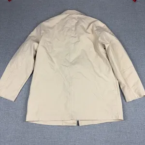 Vintage Ralph Lauren Sport Coat Womens Large Beige Cotton Overcoat Collared 90s thumbnail 10