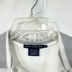 Ralph Lauren Golf Large Tank‎ Top VTG Y2K Polo White Silver Metallic Collar 995 thumbnail 4