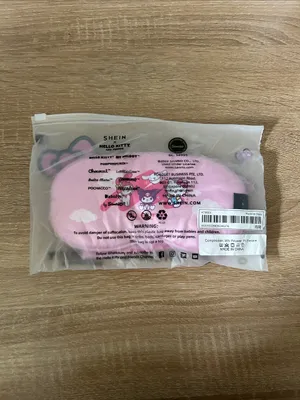 Hello Kitty Pink Satin Sleep Mask with Matching Pink Drawstring Pouch thumbnail 7