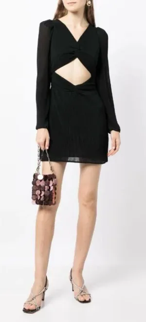 LoveShackFancy‎ black Nanita cut-out mini dress size 12 NWT thumbnail 1
