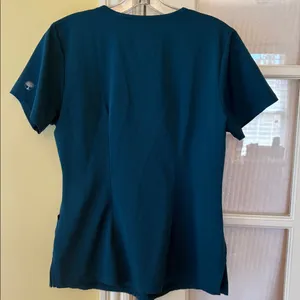 NWOT S Healing Hands Teal V-Neck Scrubs Top matching bottoms in closet thumbnail 7