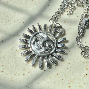 Handmade fully stainless steel sun boho retro vintage style necklace☀️ thumbnail 4