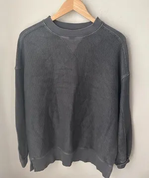 Aerie Vacay Crew Sweatshirt Smoked Gray XXS Oversized thumbnail 1