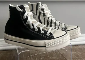 Converse Chuck Taylor All Star Lift Platform High Zebra Print Women's Size 8 thumbnail 1