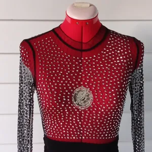 Shein Embellished Sheer Bodysuit Sz XS thumbnail 4