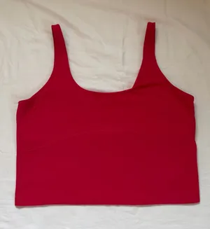 Aritzia TnAction Butter Scoop Neck Longline Tank‎ Bra Top Pink XL thumbnail 1