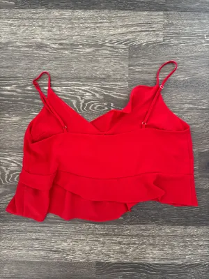 Lulus Red cropped cami tank thumbnail 3