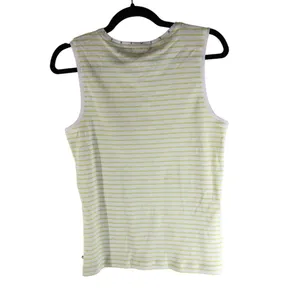 Chicos Zenergy Womens Striped Stud Accent Tank Top White Yellow XL/16 (Chicos 3) thumbnail 3