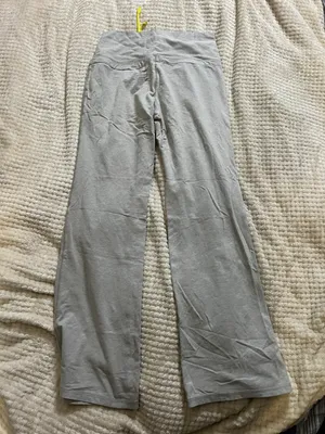 New York & Company SM Comfort Grey Yellow Band Yoga Pants thumbnail 2