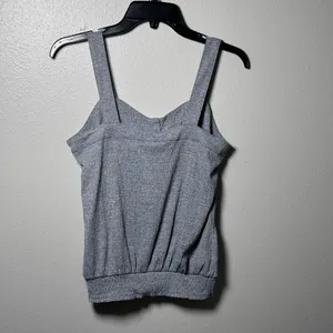 Loft Outlet Women‎ Gray Button Tank Top Size Small thumbnail 4