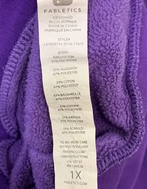 Nina Lace Up Back Sweatshirt Purple Size 1X thumbnail 5