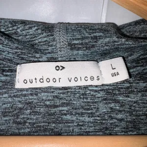 Outdoor Voices CloudKnit Hoodie Blue Black Space Dye Marl Activewear Womens Lg thumbnail 3