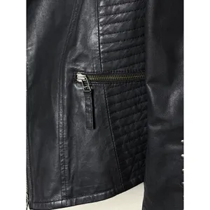 Scully Corrissa Eagle Studded Lamb Leather Moto Jacket Black L Western thumbnail 6