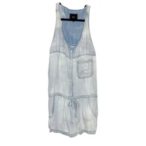 Rails Fiona Chambray Sleeveless Shorts Romper Women's Blue Size M thumbnail 2