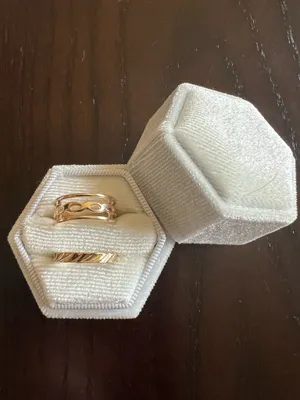 Golden 2 Piece Adjustable Ring Set Size 6 thumbnail 1