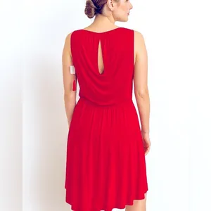 Free People red high-low dress thumbnail 2