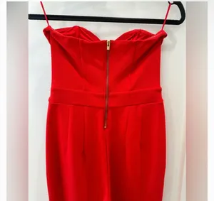 Express Jumpsuit Red Strapless thumbnail 10