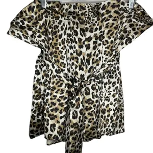 L&B Lucky & Blessed Strapless Animal‎ Print Shorts Romper thumbnail 1