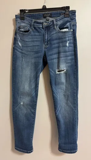 Judy Blue Boyfriend Distressed Blue Women's Jeans size‎ 5/27 thumbnail 1