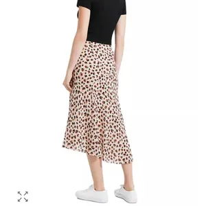 Theory Asymmetric Leopard Tan and Black Silk Midi Skirt Size 10 thumbnail 2