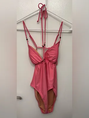 J.Crew Strappy Plunge One Piece Swimsuit | Beaded Detail Swimwear thumbnail 4