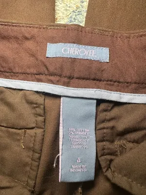 Cherokee Brown Cotton Spandex Hand Stitch Technology Trousers Size 4 thumbnail 2