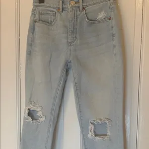 LOFT Light‎ Blue Ripped High Waist Skinny Ankle Jeans size 25 EUC thumbnail 3