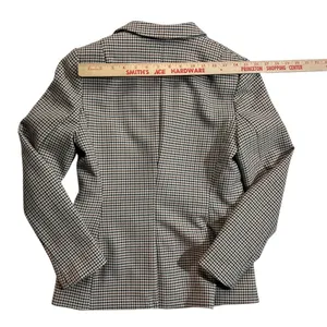 H&M Blazer Jacket Houndstooth Brown Fitted 1 Button Academia Small Fall $49 thumbnail 12