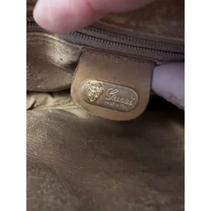 GUCCI Vintage Monogram GG Bag Made In ITALY Beige‎ Logo Crossbody AUTHENTIC thumbnail 8