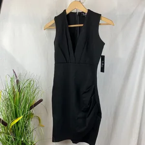 Lulu’s Black Cocktail Hour Tulip Mini Empire Dress NEW XS thumbnail 5