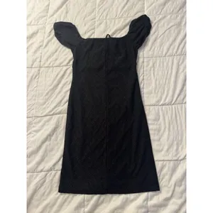 Black Eyelet Milkmaid Mini Dress Whimsygoth Coquette Dark Cottagecore Gothic Y2K thumbnail 7
