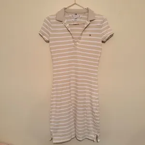 Tommy Hilfiger Polo Dress Womens XXS Tan‎ White Striped Slim Fit Preppy Sporty thumbnail 5