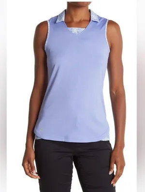 Adidas Women’s Golf Fashion Print Sleeveless Polo thumbnail 1