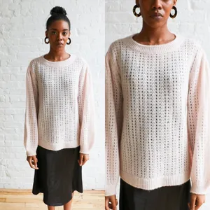RAGDOLL LA Mohair Blend A Fuzzy Light‎ Pink Pullover Sweater XS thumbnail 2
