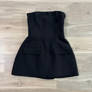 Amanda Uprichard X Revolve Black Strapless Bethany Romper Women Size XS thumbnail 3