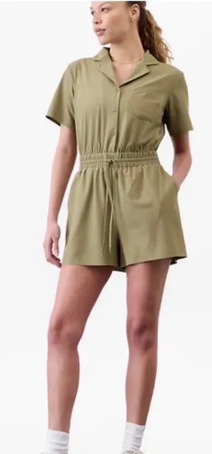 Athleta olive green athletic romper/jumpsuit  thumbnail 1