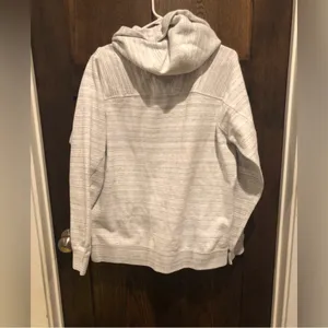 American Eagle Outfitters Active Flex Pullover Hoodie Sweatshirt White/Gray thumbnail 3