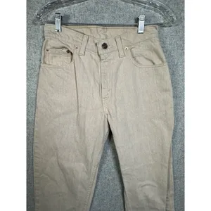 Vintage Levis 550‎ Jeans Womens 7 Med Relaxed Fit Tapered Leg Cream Made In USA thumbnail 6