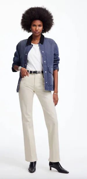 Madewell Relaxed Bootcut Jeans Vintage Ivory Comfort StretchHigh Rise US 29 NWT thumbnail 1