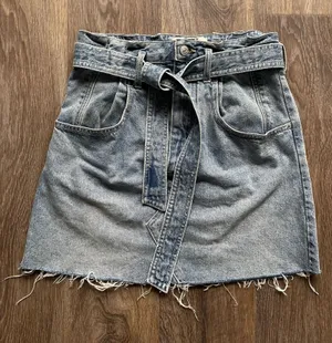 Free people denim tie skirt thumbnail 1