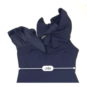 Lulu's Forever Ruffle One Shoulder‎ Trumpet Dress Navy XL Sexy Cruise Date Night thumbnail 10