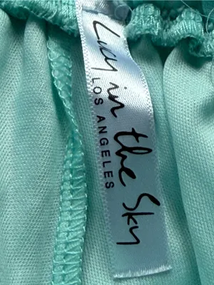 Lucy in the Sky Aqua Green Flowy Shorts Elastic Waist Lined Textured Lightweight Women’s XS/S thumbnail 6