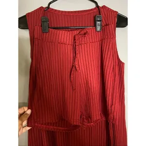 Boutique Wine Sleeveless Long Cardigan Shorts Pajama Lounge Set S NWOT thumbnail 3