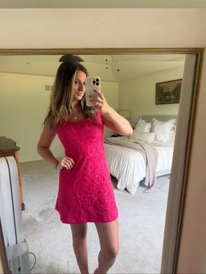 Ann Taylor vintage Pink Lace Cap-Sleeve Dress thumbnail 3