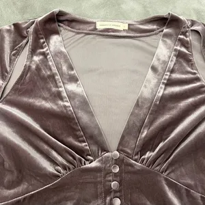 🩷NWOT Makers Of Dreams Victorian Velvet Cut Out Bodysuit, Large thumbnail 3