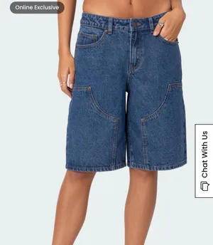 Edikted Jacqui Low Rise Denim Bermuda Jorts thumbnail 2